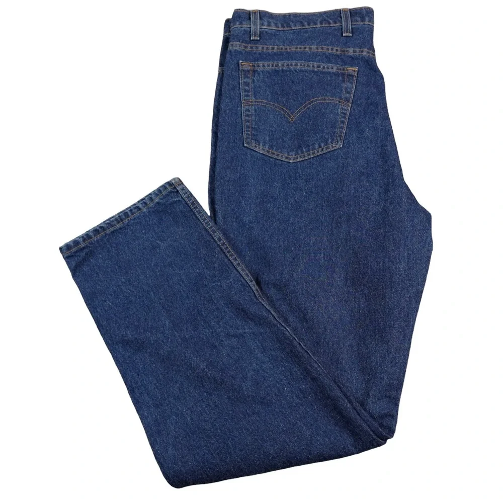 VTG Levis 540 Jeans Mens 44x34 (42x34) Blue‎ Orange Tab Dark Wash Black Bat Wing